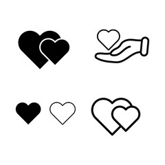 Heart Icon Vector set, Heart icon vector. Simple heart sign trendy style.eps