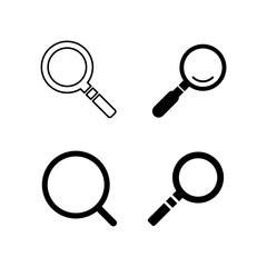 magnifier icon set, Vector illustration flat design on white background..eps