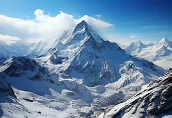 Foto auf Acrylglas Annapurna mountain shots taken from drone realistic image, ultra hd, high design very detailed