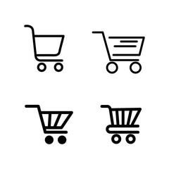 Shopping car ticon set.supermarket isolated flat web mobile icon on white background..eps