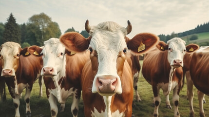 Fototapeta na wymiar nature farming cattle meadow animal pasture agricultural grass livestock cow. Generative AI.