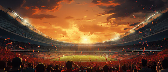 Passionate Supporters. Football Fans Cheering for Their Team