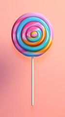Lollipop candy sweet sugar snack kids background. AI Generated