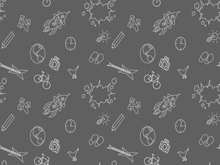 seamless pattern with chalk on blackboard