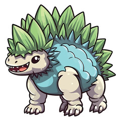 Obraz premium Enchanting Stegosaurus: A Charming Dinosaur Illustration