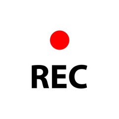 Recording Icon, vector illustration flat design on white background..eps