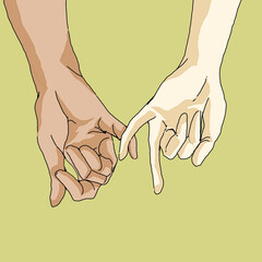 two hands holding each other