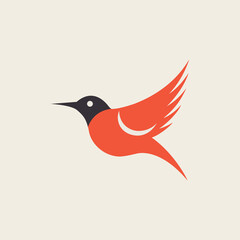 simple hummingbird wild animal logo vector illustration template design
