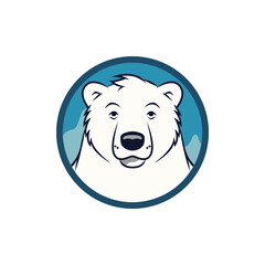 simple cartoon polar bear wild animal logo vector illustration template design