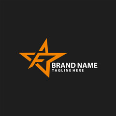 Obraz premium letter F with star racing logo design vector