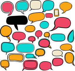 Vibrant and colorful illustration of empty chat bubbles
