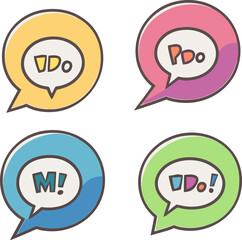 Vibrant and colorful illustration of symbol in chat bubbles