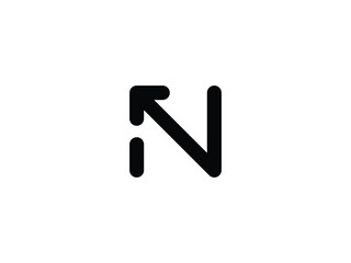minimal letter N arrow logo design