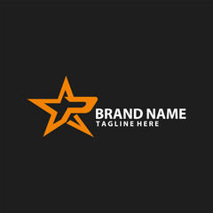 Obraz premium letter P with star logo design vector