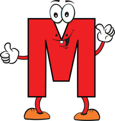 English M alphabet creative cartoon character 