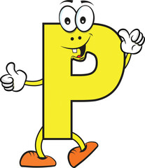 English P alphabet creative cartoon character 
