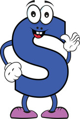 English S alphabet creative cartoon character 