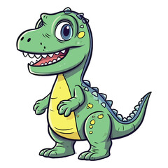 Roaring Cuteness: 2D Illustration of a Charming Allosaurus
