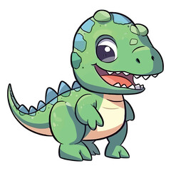 Fototapeta premium Roaring Cuteness: 2D Illustration of a Charming Allosaurus