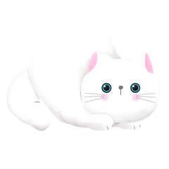 Cute cat international cat day kitten and world watercolor style illustration element Png