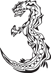 A powerful and majestic dragon logo ilustration, exuding an aura of strength and mystique with its intricate details and intense gaze 