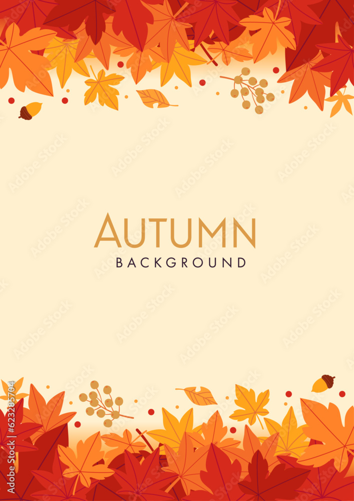 Canvas Prints background material designed with autumn leaves and nuts