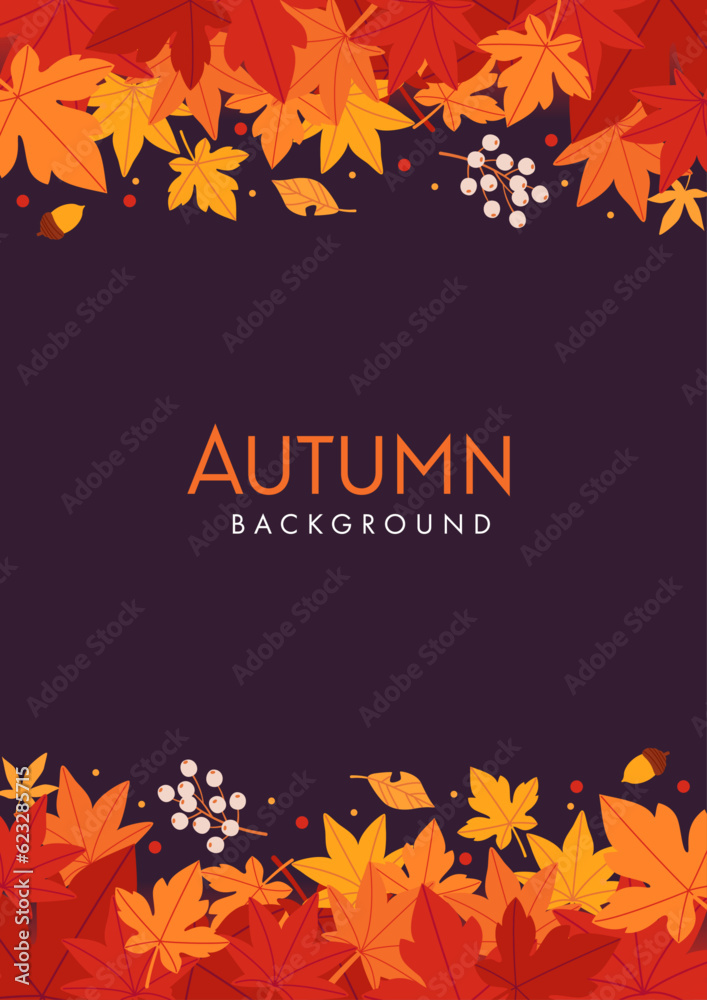 Canvas Prints background material designed with autumn leaves and nuts