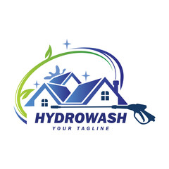 Hydrowash logo design template. Pressure washing elegent logo design.
