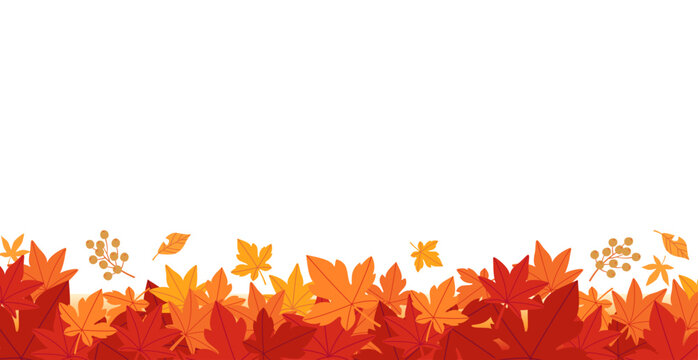 Background material designed with autumn leaves and nuts