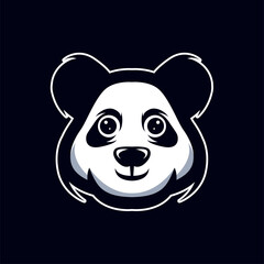 Panda head mascot logo