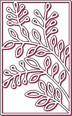 カラーシャドウシンプル花札　文月　萩　7月　萩のカス