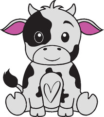 Baby Cow Vector Design 