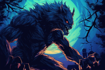 Generative AI.
anime style horror background, werewolf