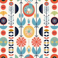 Seamless Floral Pattern with Vintage Butterfly and Leaf Motifs for Spring and Summer Decor,Ai generated 