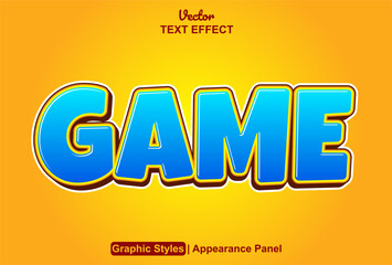 Printgame text effect with blue color graphic style editable.
