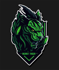 Beast Tiger gaming logo with black background