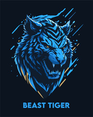 Beast Tiger gaming logo with black background