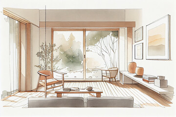 modern coastal living room