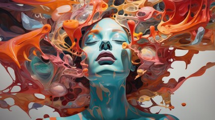 A surreal artwork that visually portrays the chaotic and fragmented nature of a troubled mind. Utilize disjointed elements, distorted perspectives, AI generative.
