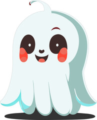 Obraz premium halloween Illustration of a cute ghost with a happy expression on its face