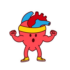 Hearth organ Cute workout mascot illustration
