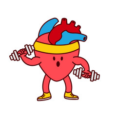 Hearth organ Cute workout mascot illustration