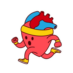 Hearth organ Cute workout mascot illustration