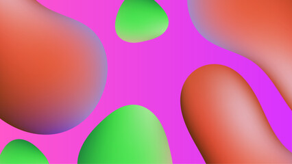 Green pink gradient background design. Abstract geometric background with liquid shapes. Cool background design for posters.