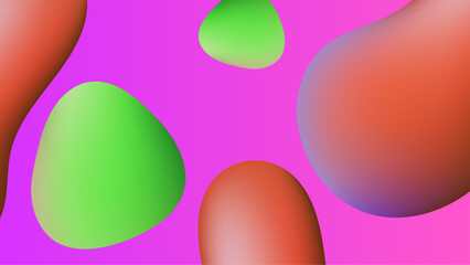 Green pink geometric background. Fluid shapes composition. Eps10 vector.