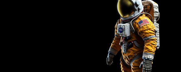 Fototapeta na wymiar Astronaut in spacesuit floating in space. Space exploration technology. Discovery concept. Generative AI