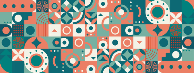 vector flat mosaic background with geometric shapes