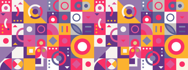 vector colorful mosaic horizontal template