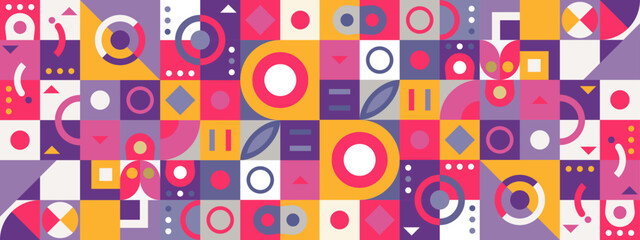 vector flat mosaic horizontal banner template
