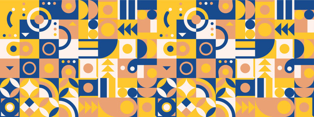 vector flat mosaic horizontal business card template